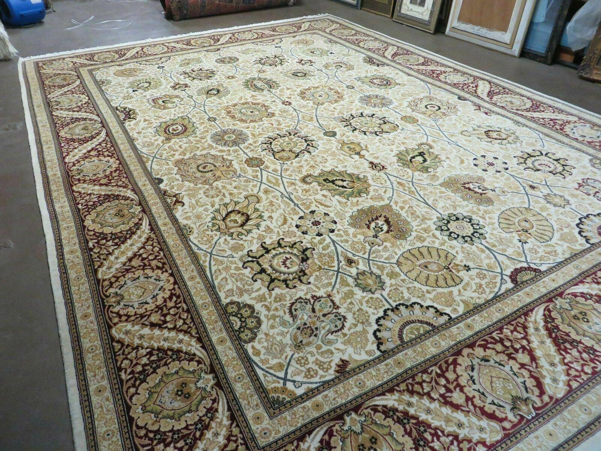 9' X 12' Vintage Handmade Wool Rug Pakistani Floral Design Nice Vegetable Dye - Jewel Rugs, view 2