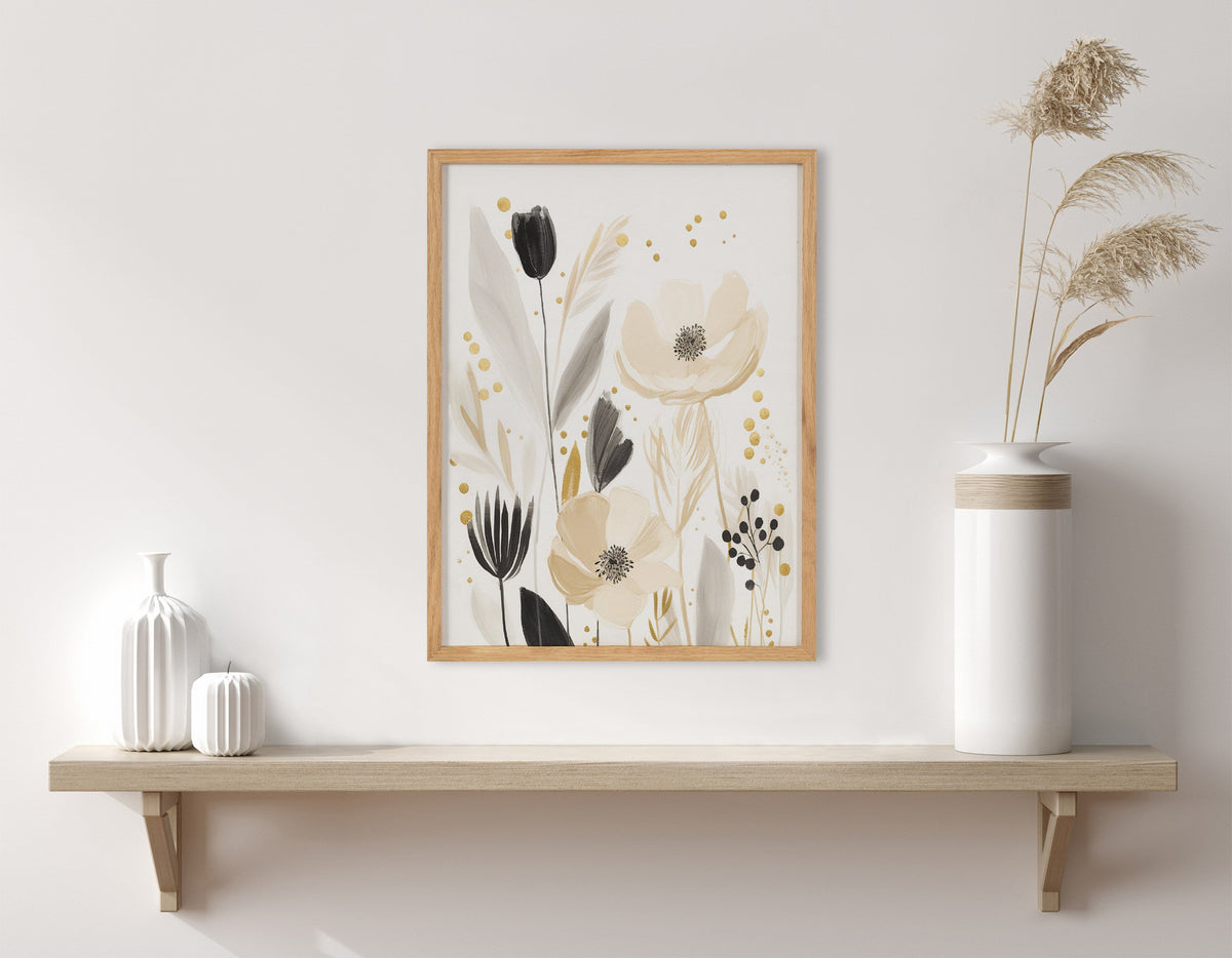 Gallery Modern Muted Cottage Floral Abstract Print by The Creative Bunch Studio