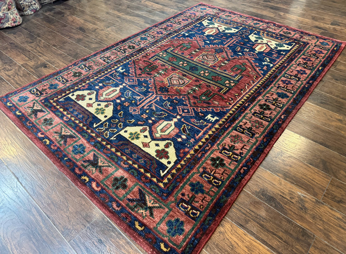 Persian Tribal Heriz Design Rug 6x9, Pottery Barn Rug, Hand Knotted Wool Vintage Rug - Jewel Rugs, view 3