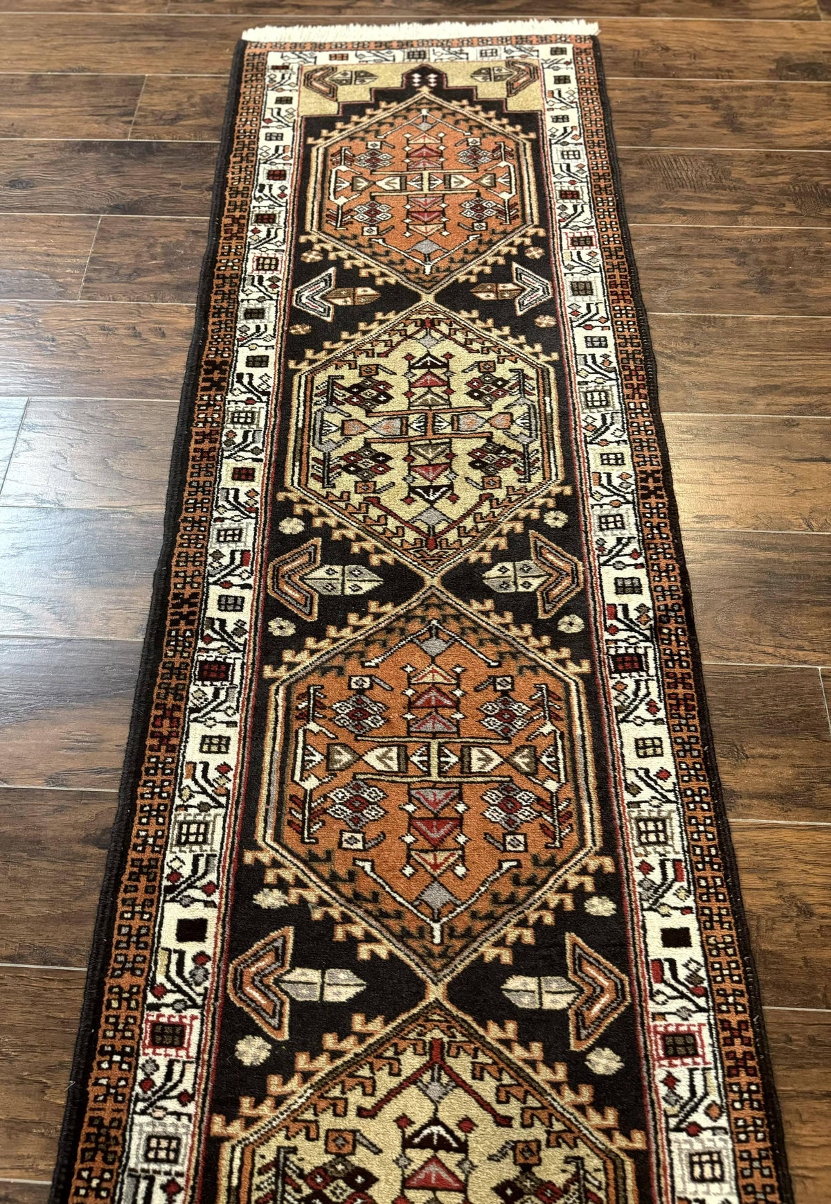 Persian Tribal Runner Rug 2.4 x 9.4, Geometric Medallions, Sarab Runner - Jewel Rugs, view 7