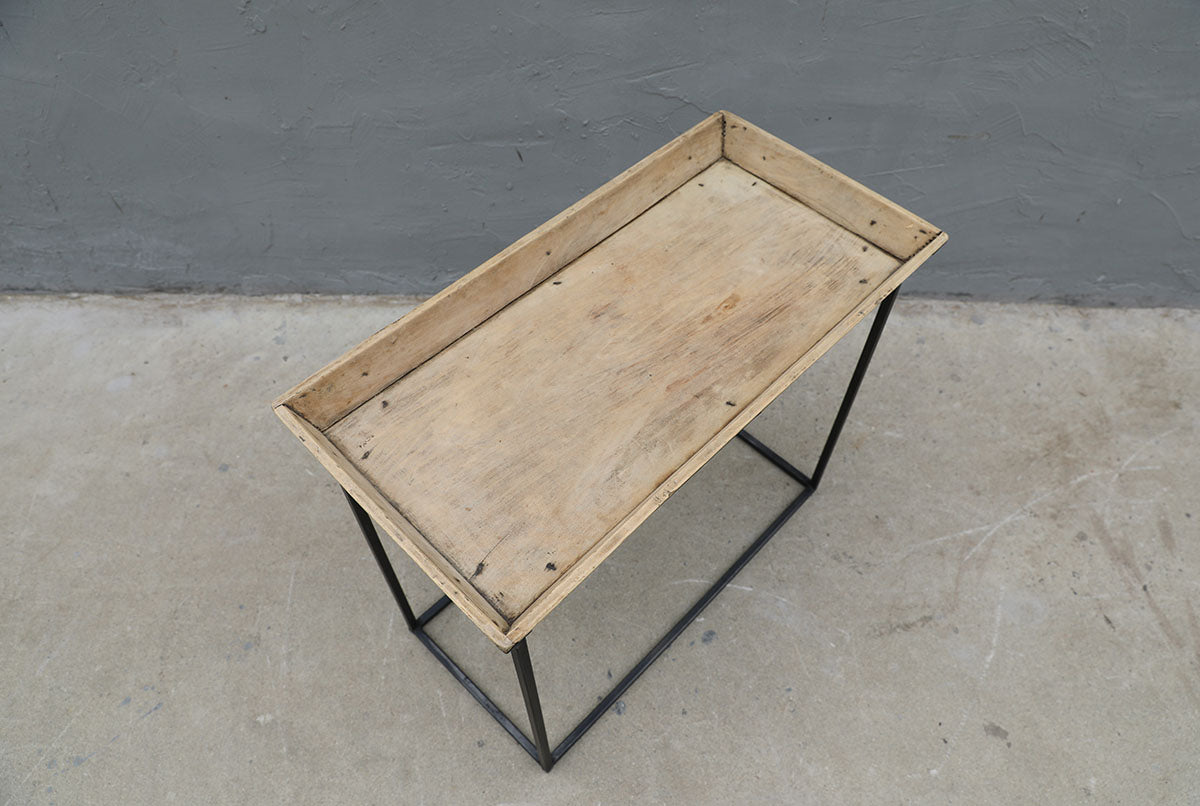 Approx.25 Inches Long 15 Inches Wide Vintage Tray with Iron Legs Weathered Natural (finish & size vary)