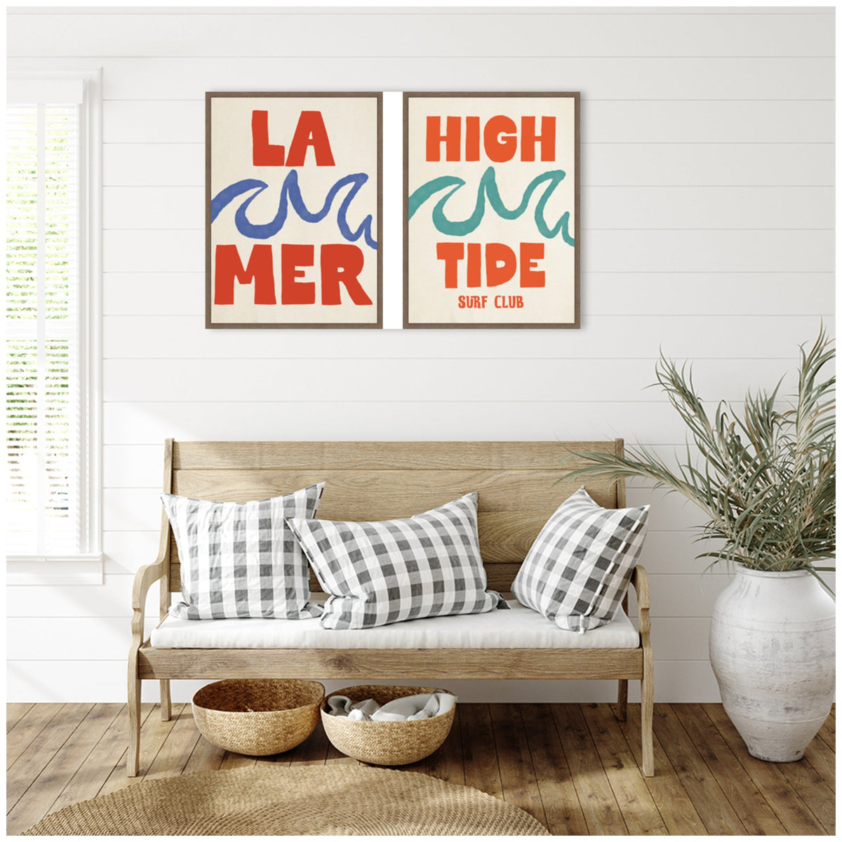 La Mer & high Tide Surf Club 2 Piece Framed Canvas Wall Art Set by Alicia Bock