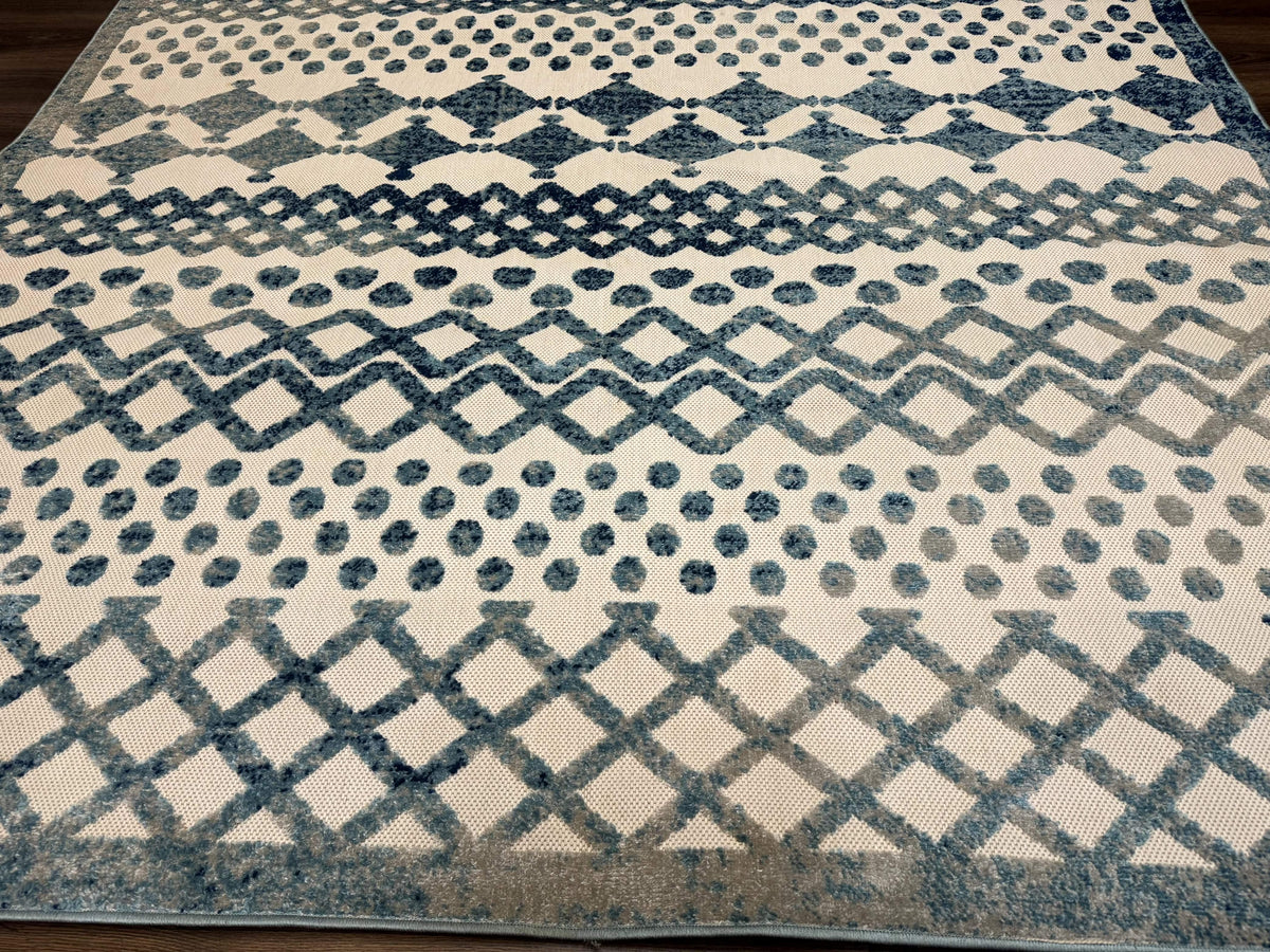 Modern Rug 8x10, Abstract Rug, Oat and Blue, Raised Pattern, Modway Rug Collection - Jewel Rugs, view 6