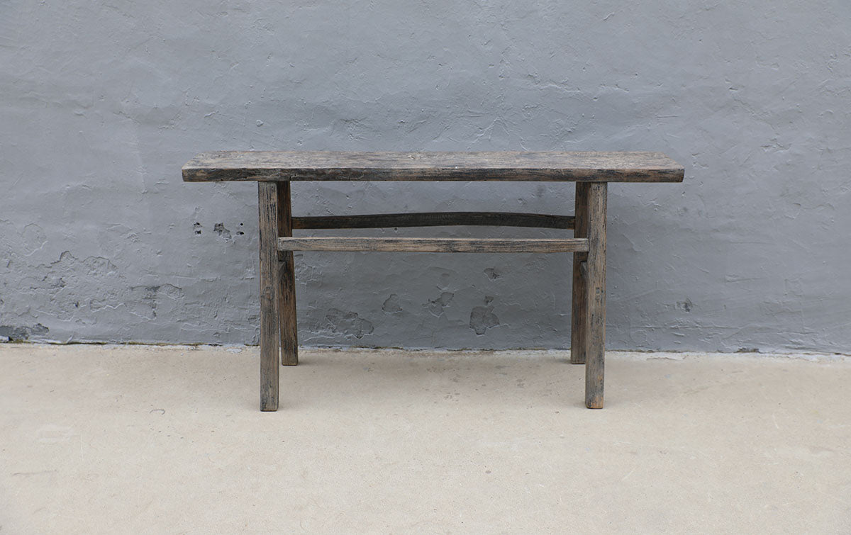 Vintage console table Medium about 5-6' long Weathered natural 60.63x11.81x31.1H
