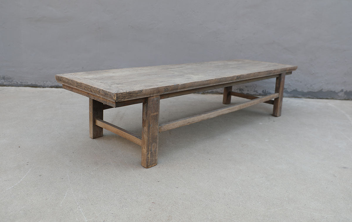 Vintage coffee table Large approx. 6-7' long 15-24" wide Weathered natural 80x24x18H
