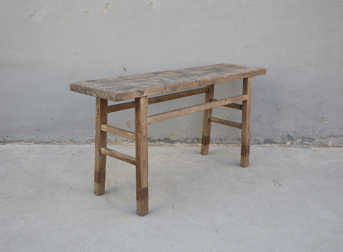 Vintage console table weathered natural 69.29x18.11x33.46H