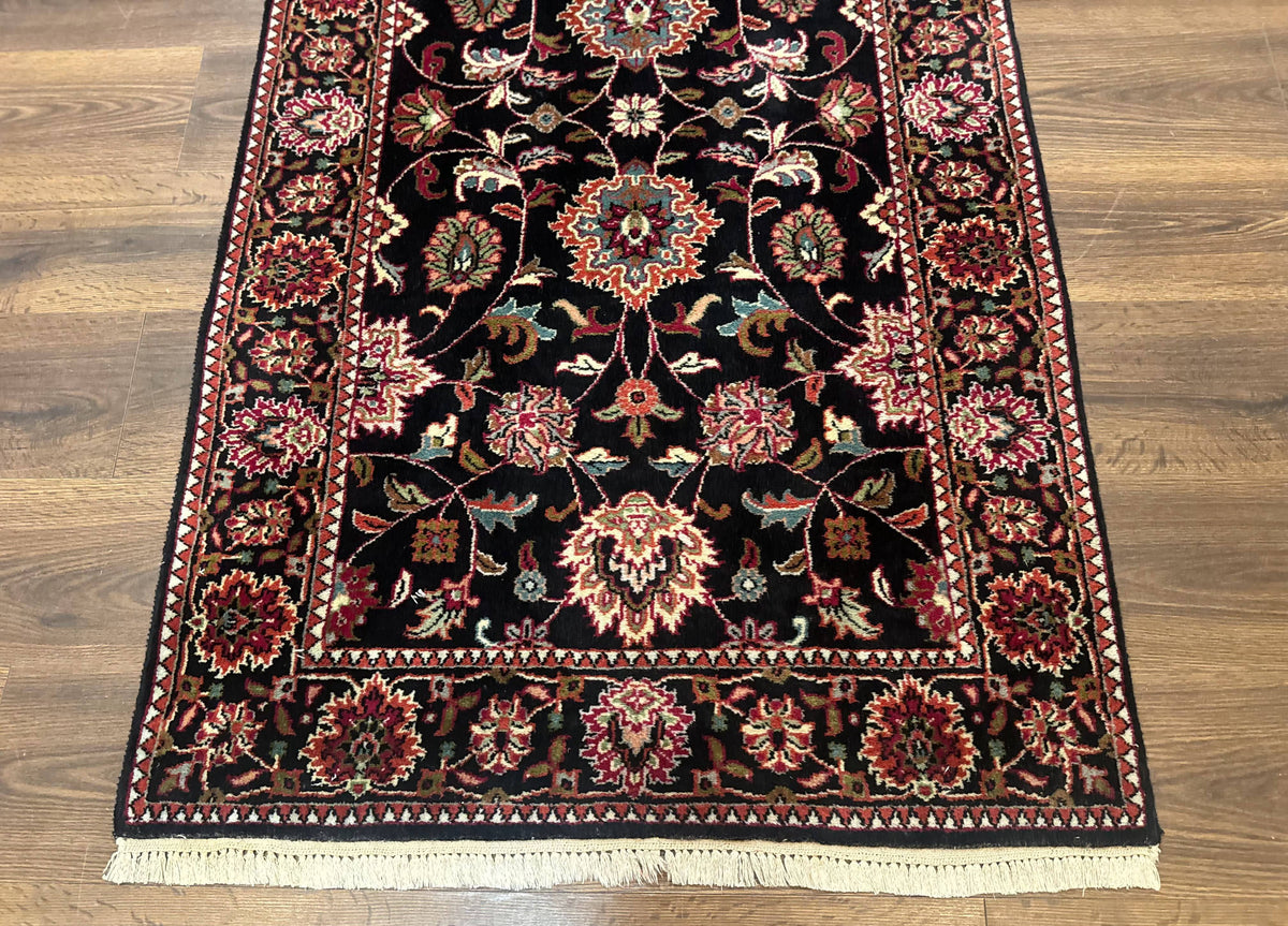 Indo Persian Sarouk Rug 3x5, Black Traditional Oriental Carpet - Jewel Rugs, view 6