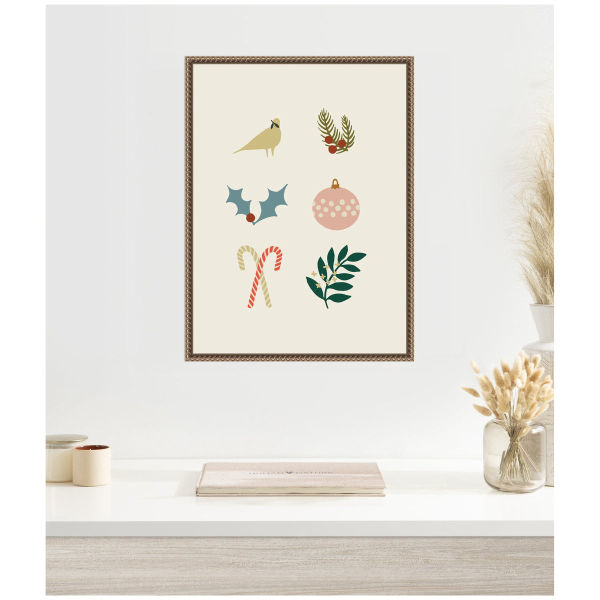 Sylvie Beaded Holiday Six Framed Canvas by Hannah Beisang
