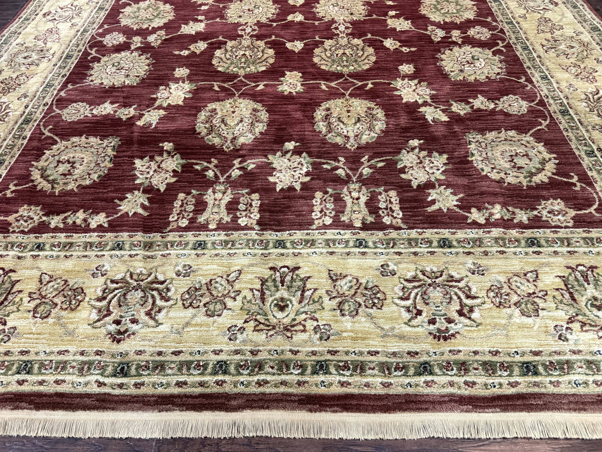 Traditional Wool Oriental Rug 9x13, Large Power Loomed Carpet, Burgundy - Jewel Rugs, view 6