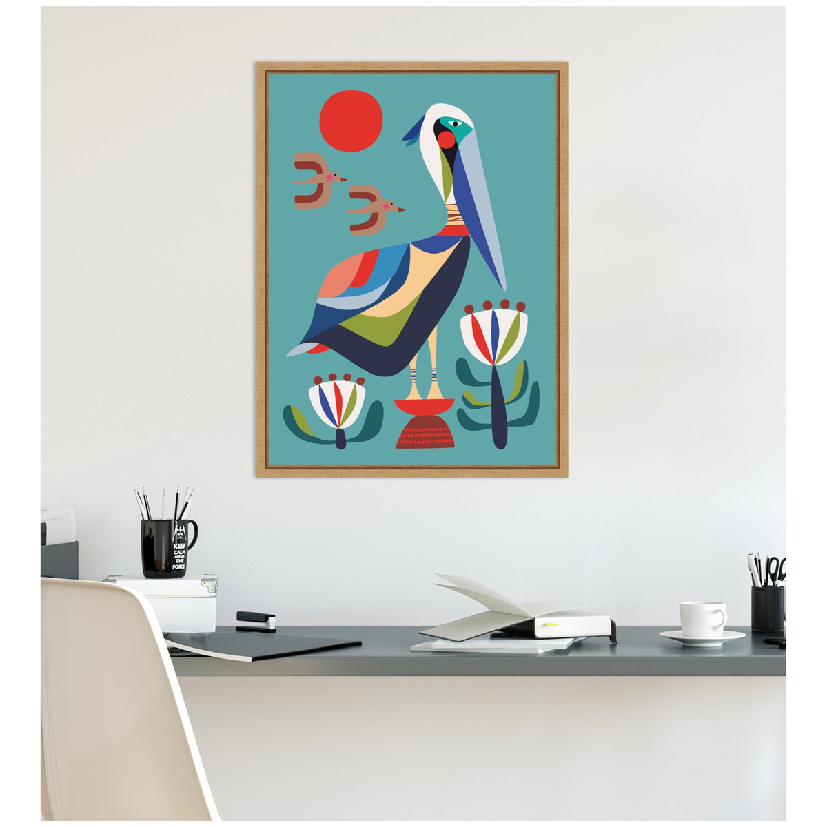 Pelican Garden by Rachel Lee Framed Canvas Wall Art Print