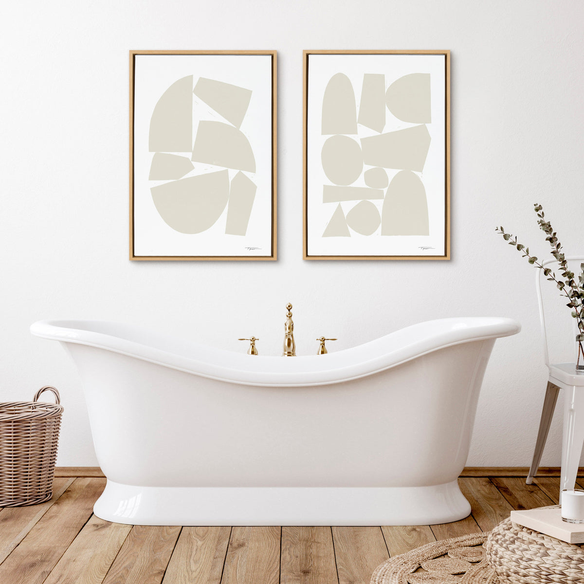 Sylvie Constructed I Neutral Framed Canvas by Statement Goods