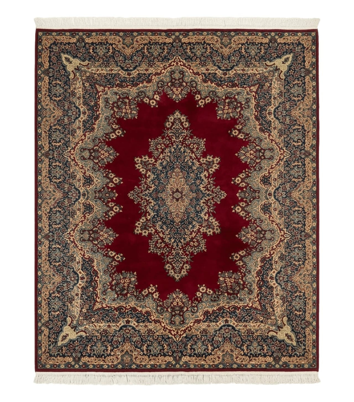 Power Loomed Persian Oriental Rug 9x12, Vintage Wool Pile, Kirman Design - Jewel Rugs