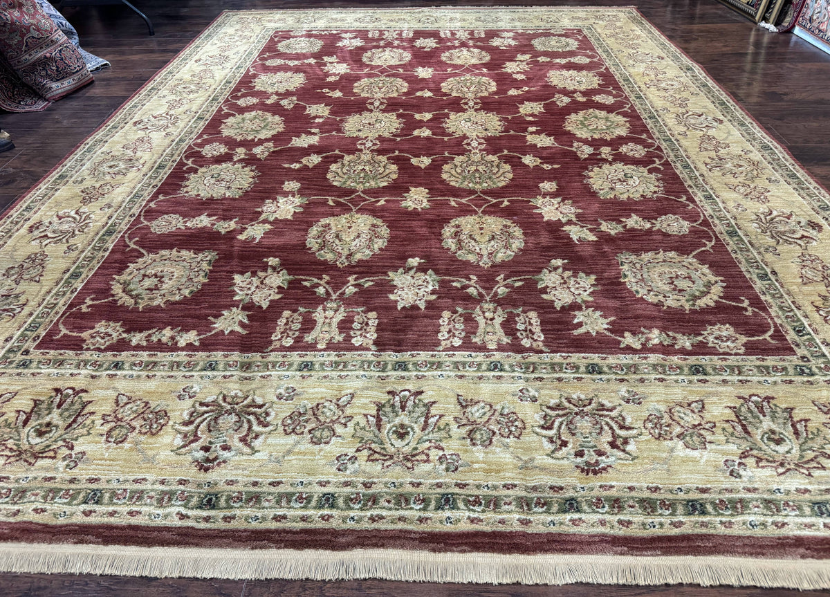 Traditional Wool Oriental Rug 9x13, Large Power Loomed Carpet, Burgundy - Jewel Rugs, view 2