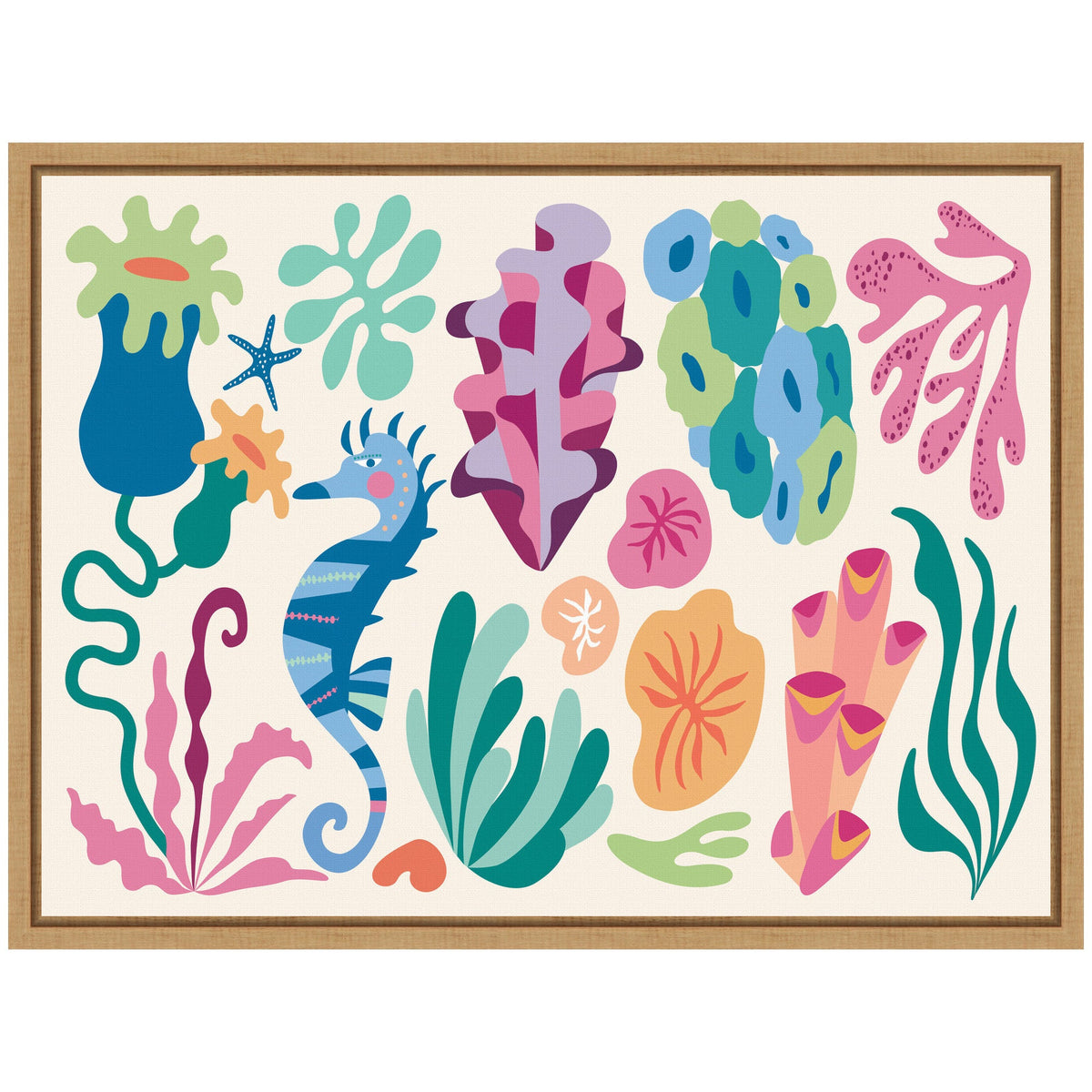 Sylvie Fun Colorful Coral Reef Framed Canvas by Rachel Lee