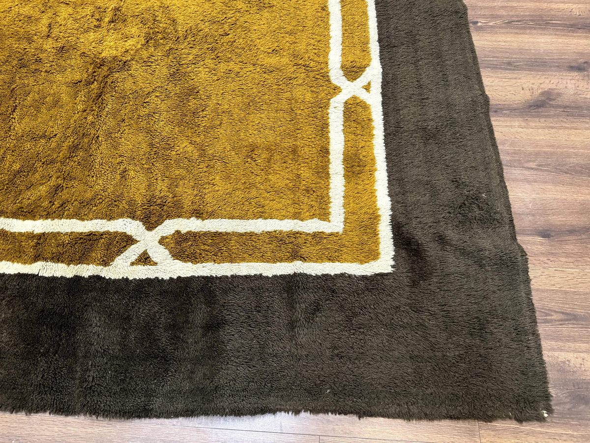 Mid Century Shag Rug 8x11, Large Vintage Shag Rug, Open Field, European Shag Rug - Jewel Rugs, view 10