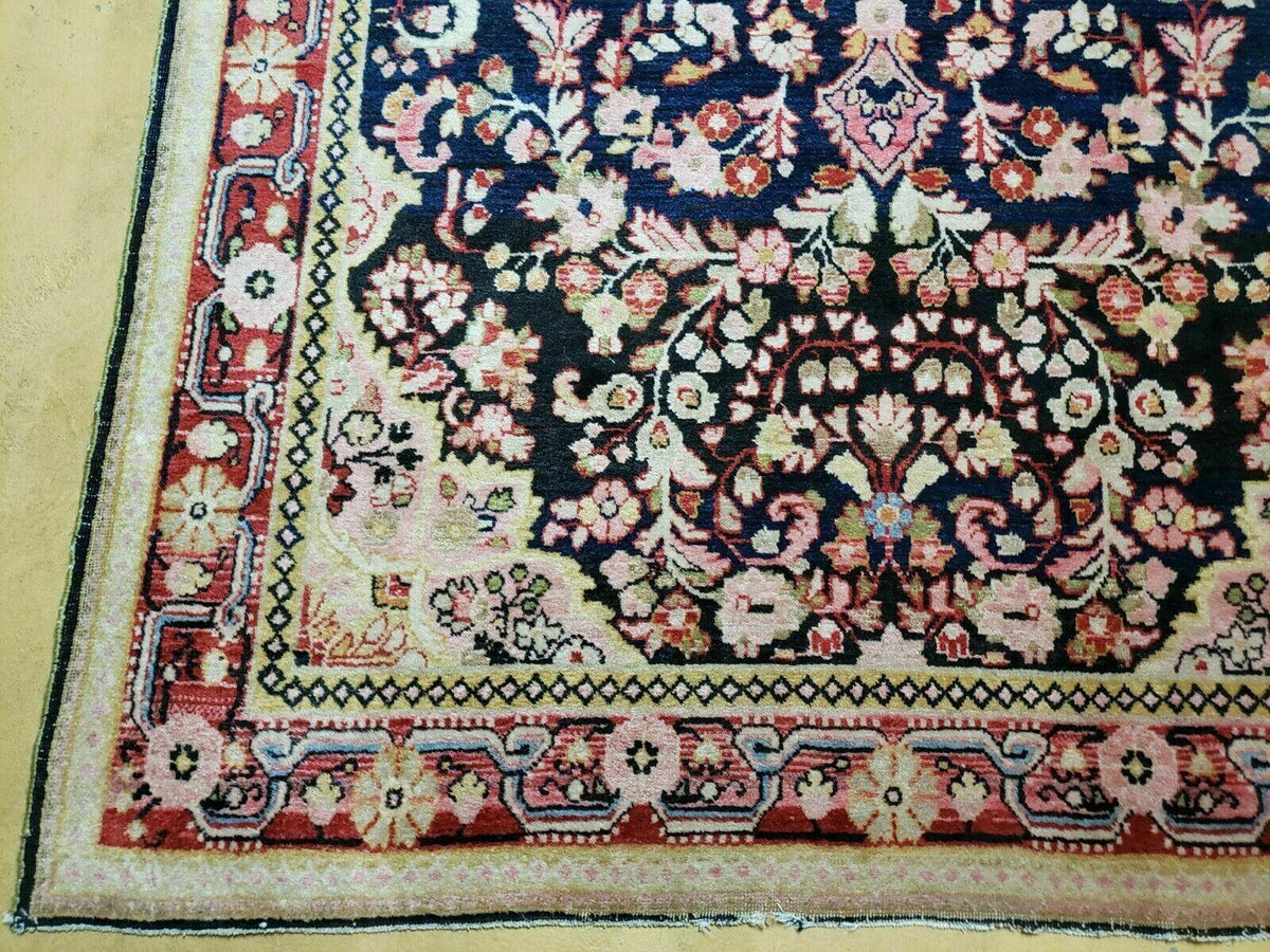 4' X 6' Antique Handmade India Floral Oriental Wool Rug Carpet Organic Blue - Jewel Rugs, view 8