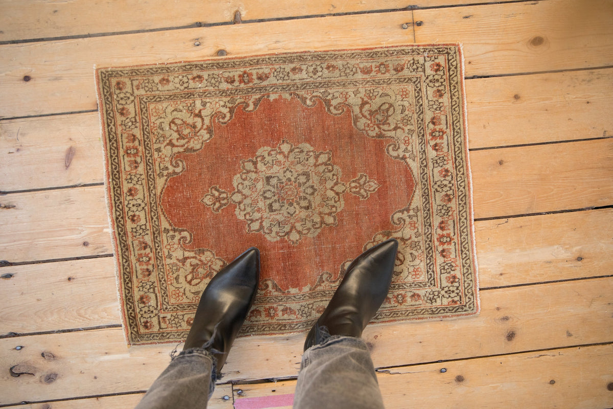 2x2.5 Distressed Antique Jalili Tabriz Rug Mat