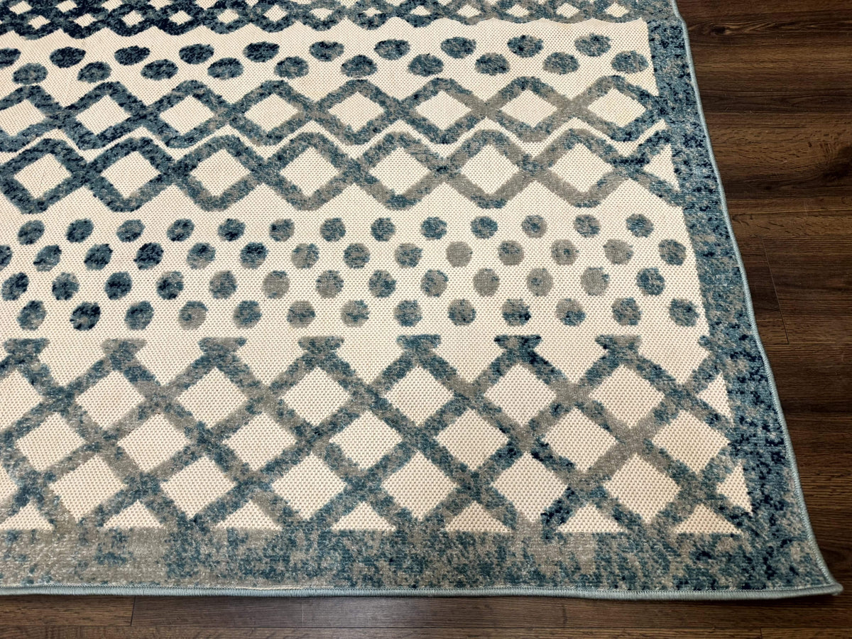 Modern Rug 8x10, Abstract Rug, Oat and Blue, Raised Pattern, Modway Rug Collection - Jewel Rugs, view 10