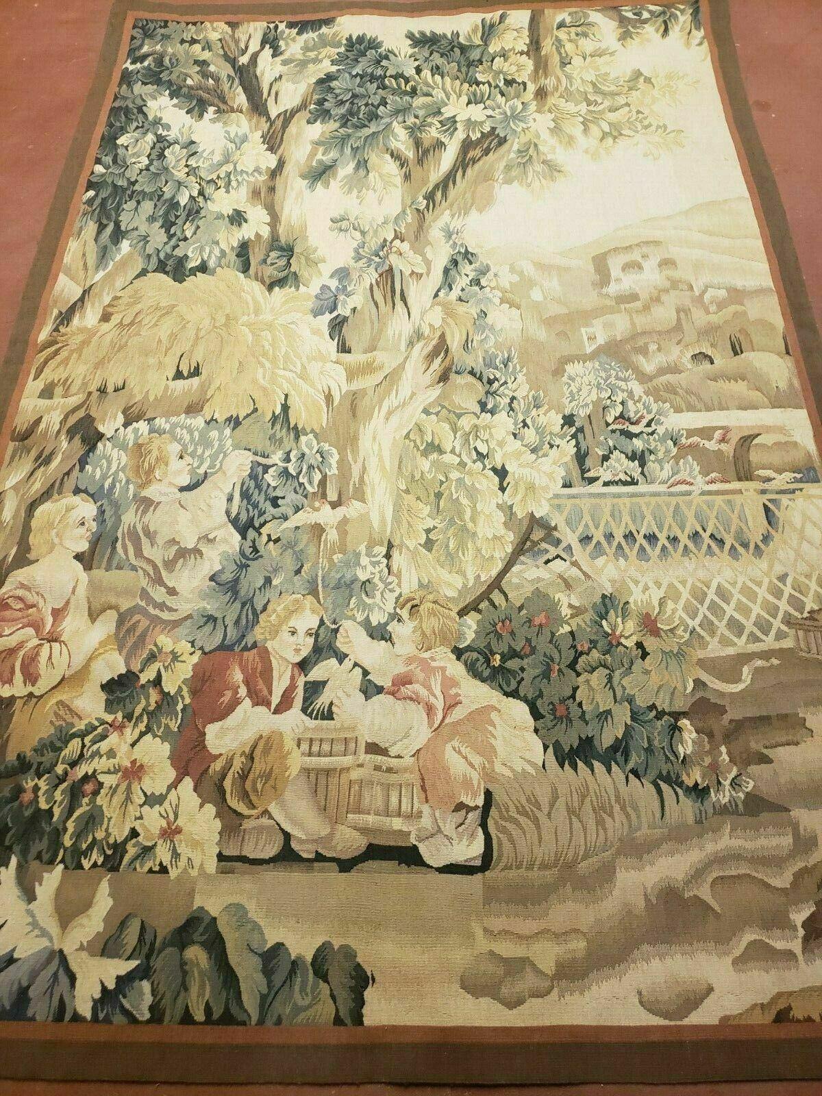 4' X 6' Tapestry French Design Handmade Aubusson Weave Nature One Of A Kind - Jewel Rugs, view 13