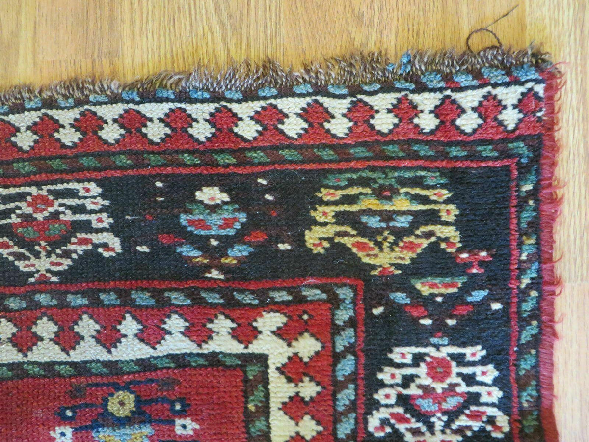 3' 3" X 10' Hand-Knotted Antique Handmade Caucasian Kazak Wool Runner Rug - Jewel Rugs, view 7