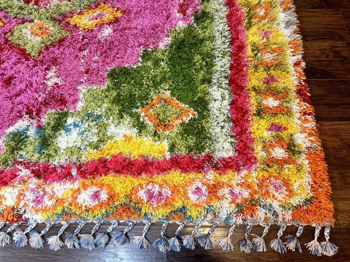 Colorful Shag Rug 8x10, Fuchsia and Multicolor - Jewel Rugs, view 10