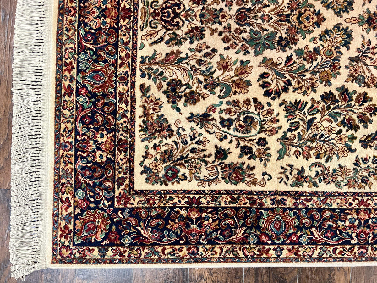 Karastan Rug 5.9 x 9 Ivory Sarouk #760, Vintage Wool Original Collection 700 Series, Discontinued - Jewel Rugs, view 9