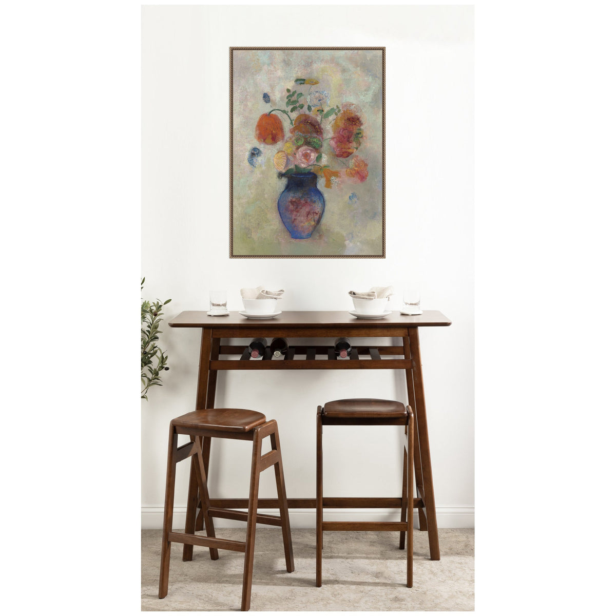 Large Vase with Flowers 1912 Odilion Redon by Nostalgia Prints Framed Canvas Wall Art Print