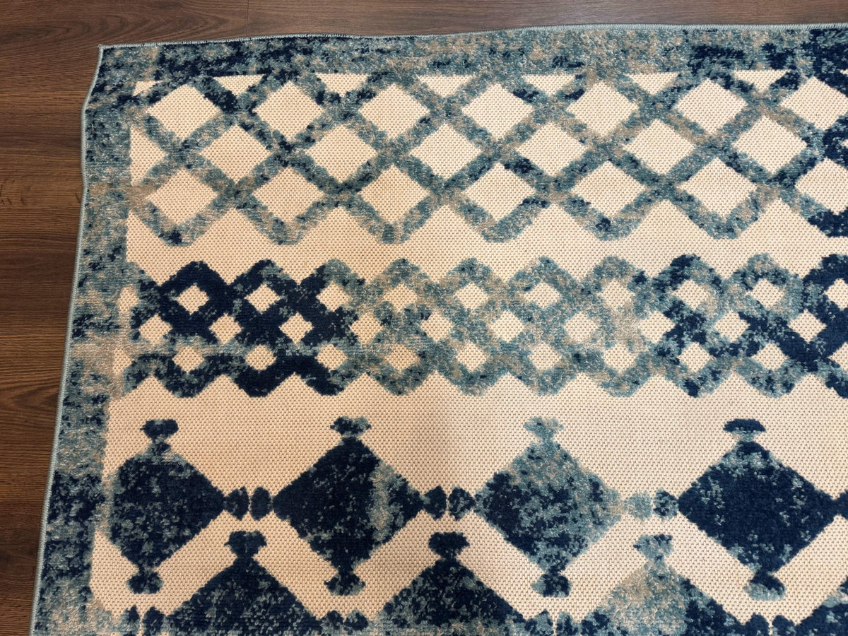 Modern Rug 8x10, Abstract Rug, Oat and Blue, Raised Pattern, Modway Rug Collection - Jewel Rugs, view 7