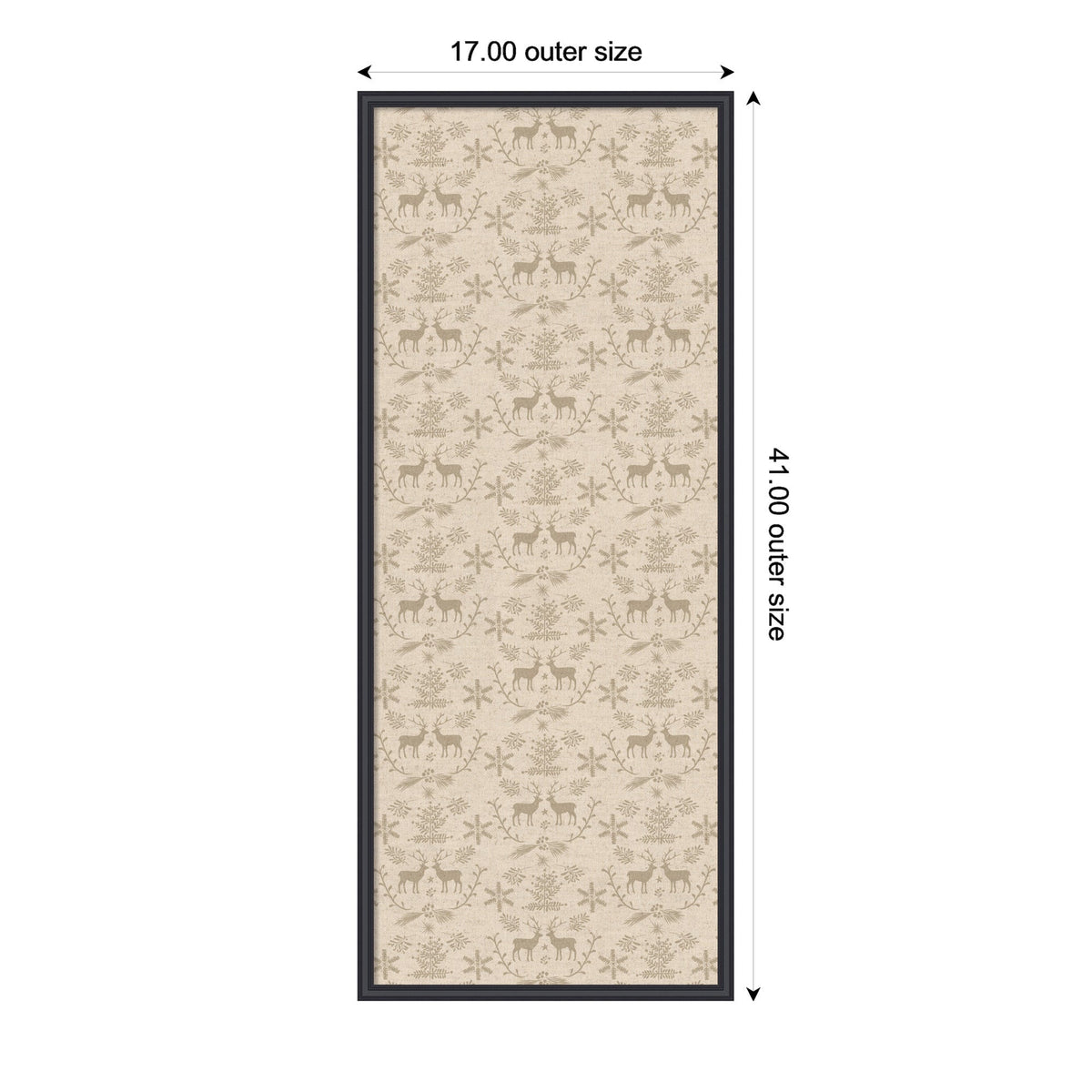 Framed Fabric Pinboard Reindeer Linen Printed Bulletin Board