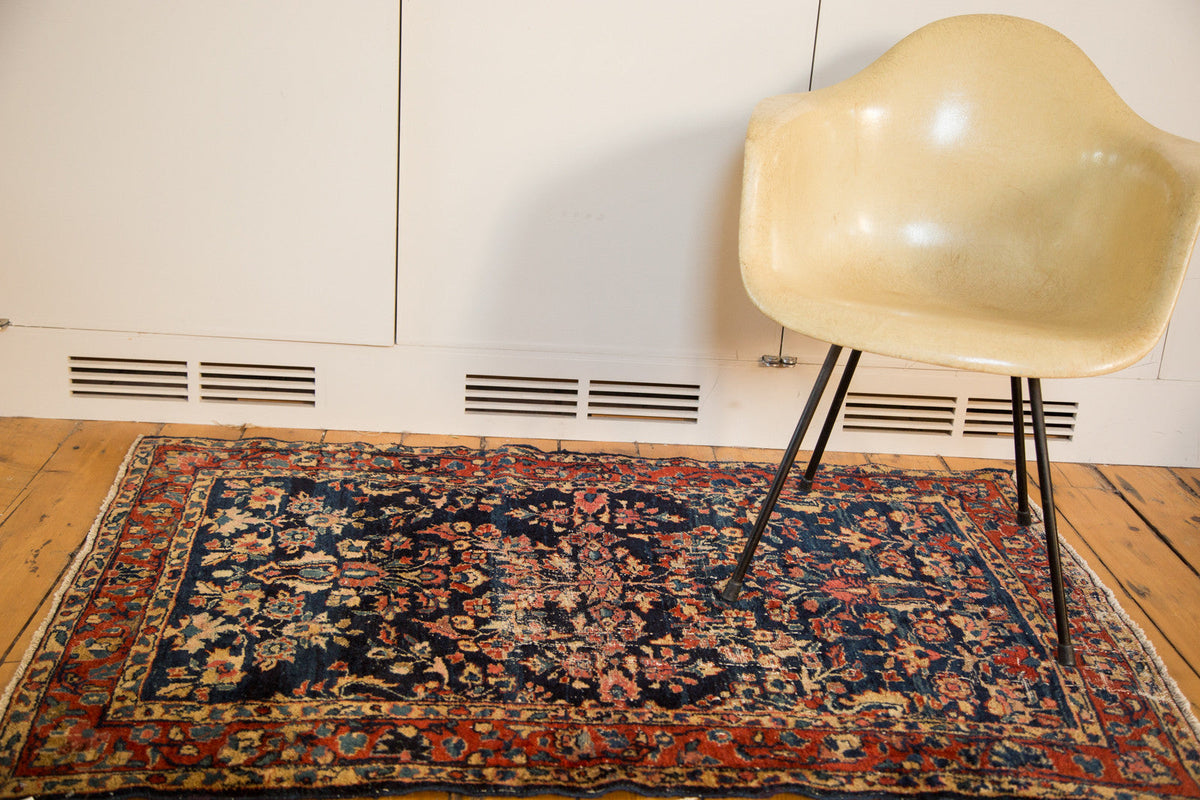 3.5x5 Vintage Distressed Fine Bibikabad Rug