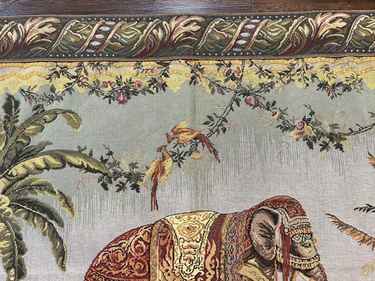 Vintage Tapestry 4 x 5.6, Adorned Elephant Pictorial - Jewel Rugs, view 3