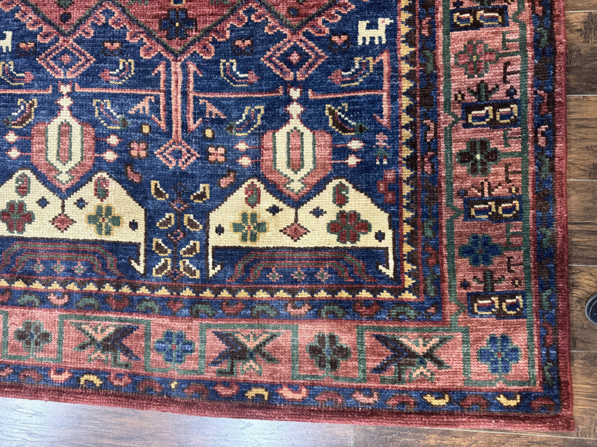 Persian Tribal Heriz Design Rug 6x9, Pottery Barn Rug, Hand Knotted Wool Vintage Rug - Jewel Rugs, view 11