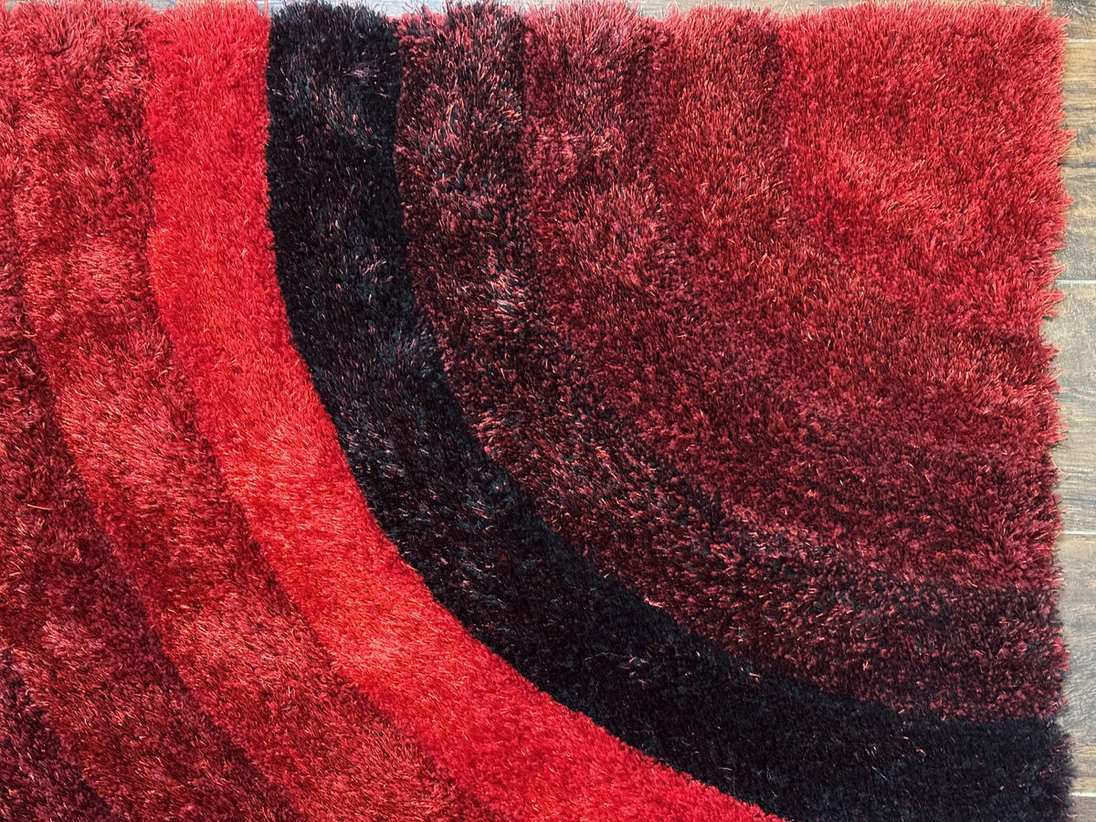 Red and Black Shag Rug 5x7, Pair A - Jewel Rugs, view 8