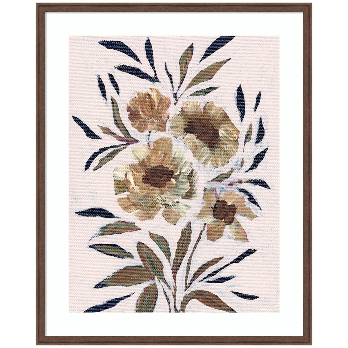 Framed Art Muted Paintrely Florals by Nikita Jariwala