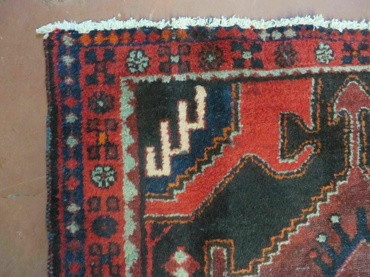 4' X 8' Antique Handmade India Geometric Oriental Tribal Wool Rug Red # 603 - Jewel Rugs, view 7