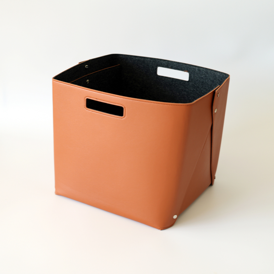 Set of 2 Oatmeal Beige Cube Storage Bins