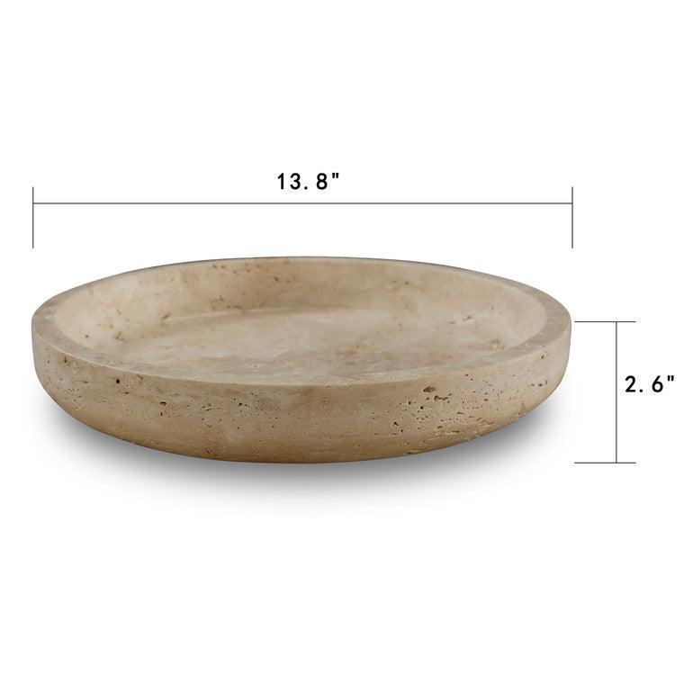 Travertine Stone Round Plate 14x14x2.6H image 3