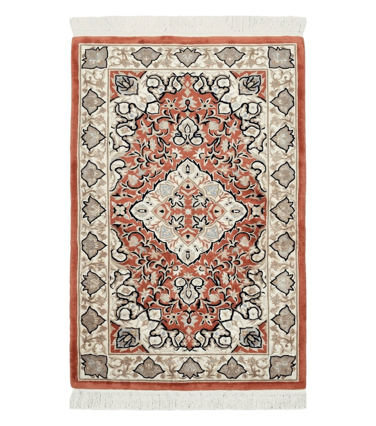3x5 Red Chinese Plush Rug, Hand Knotted Soft Wool Carpet, Medallion Rug, Fine Vintage Rug, 120 Line, Small Area Rug - Jewel Rugs