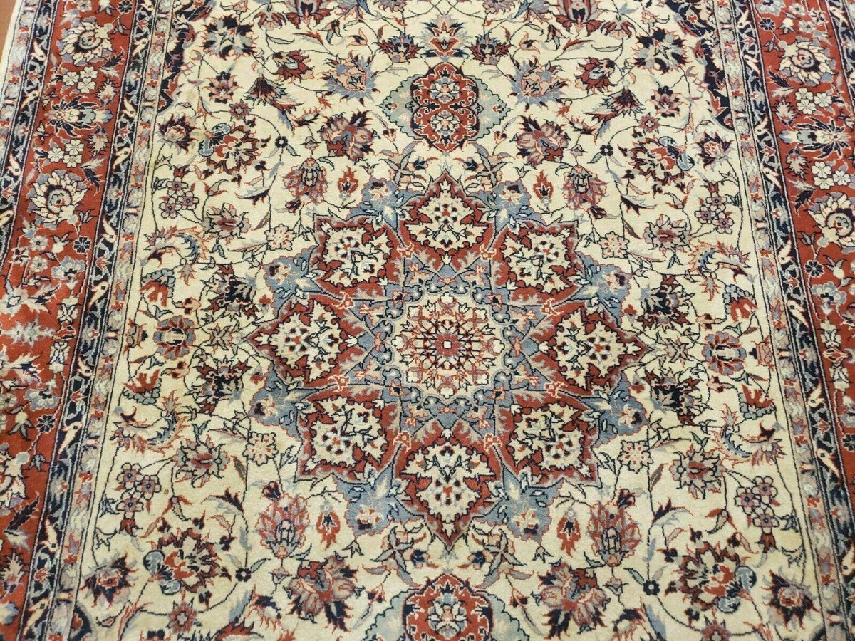 4' X 6' Handmade Ultra Fine Chinese Floral Oriental Wool Rug Hand Knotted Beige - Jewel Rugs, view 13