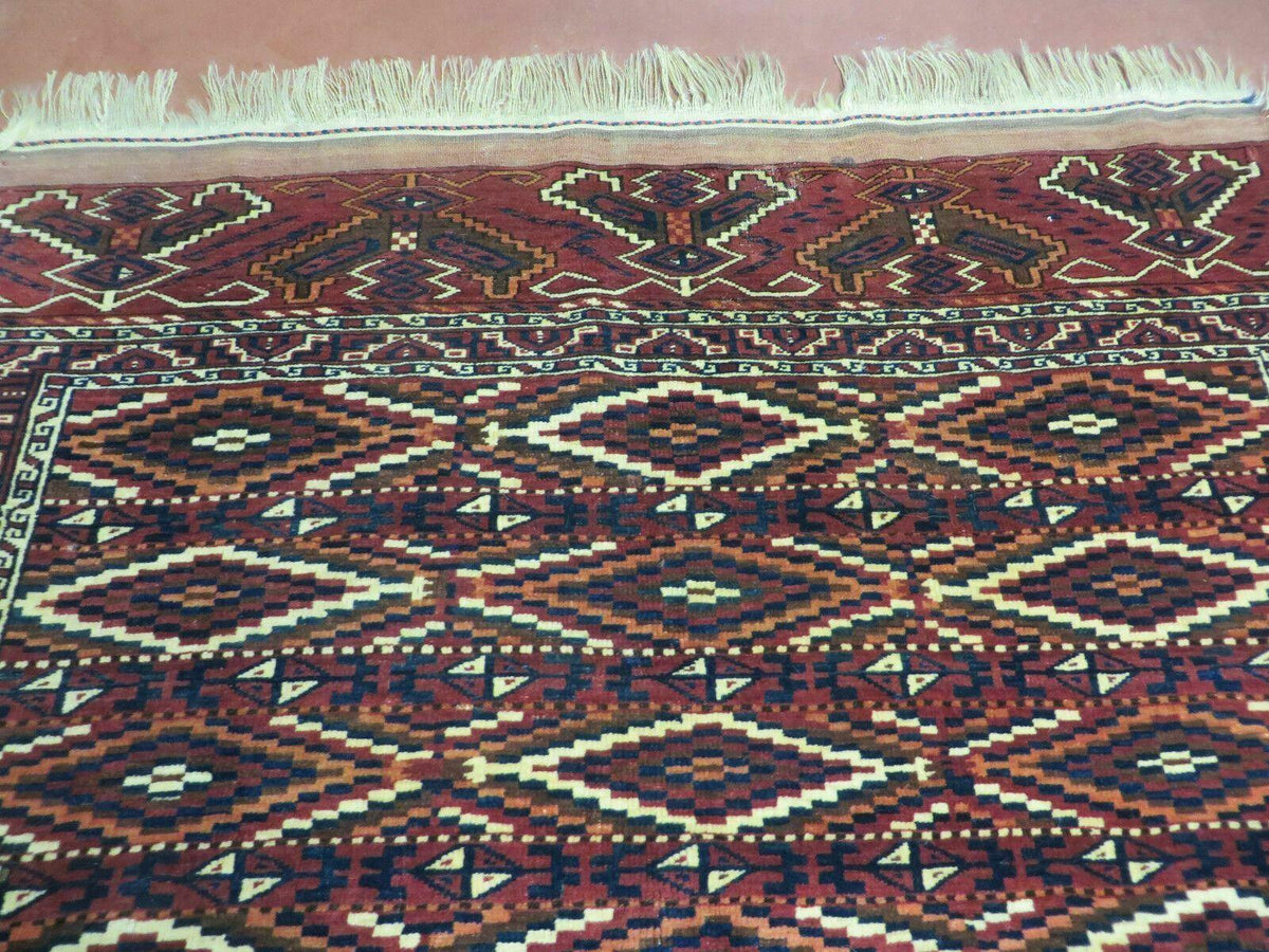 4' X 8' Antique Handmade Russian Bokhara Turkoman Yamud Wool Rug Carpet Nice - Jewel Rugs, view 4