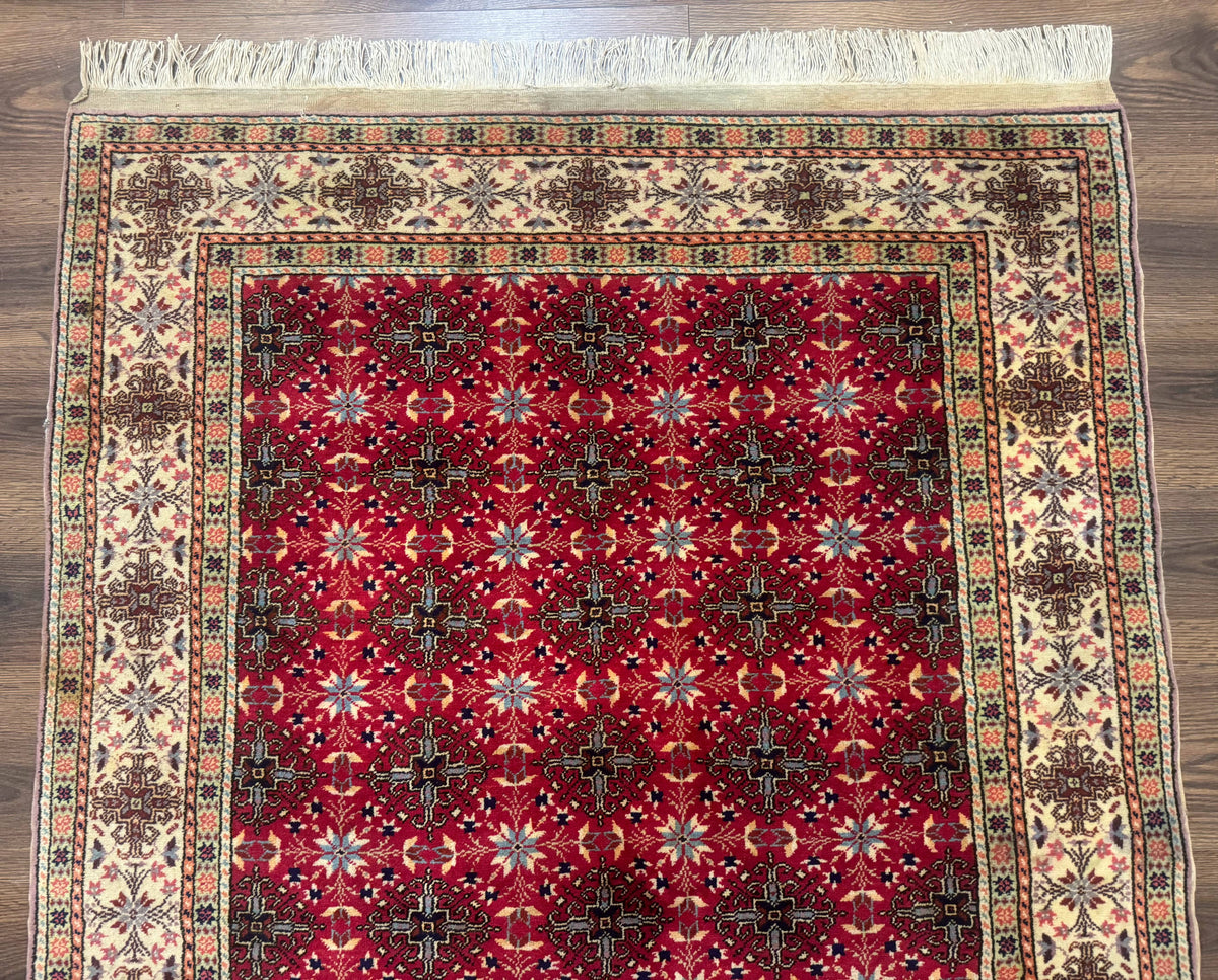 Turkish Sivas Rug 4x6, Red and Cream, Allover Design, Handmade Vintage - Jewel Rugs, view 4