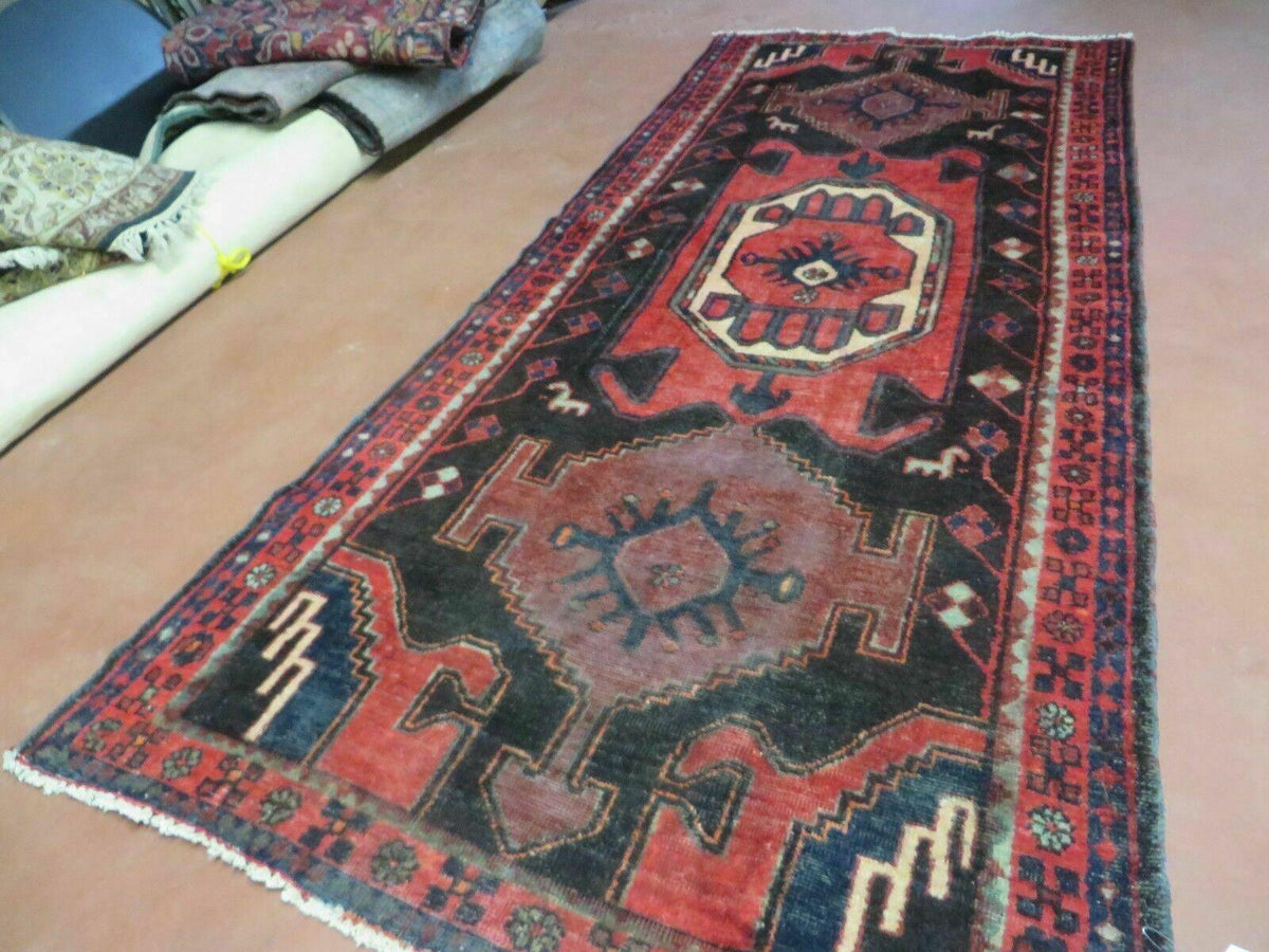4' X 8' Antique Handmade India Geometric Oriental Tribal Wool Rug Red # 603 - Jewel Rugs, view 3