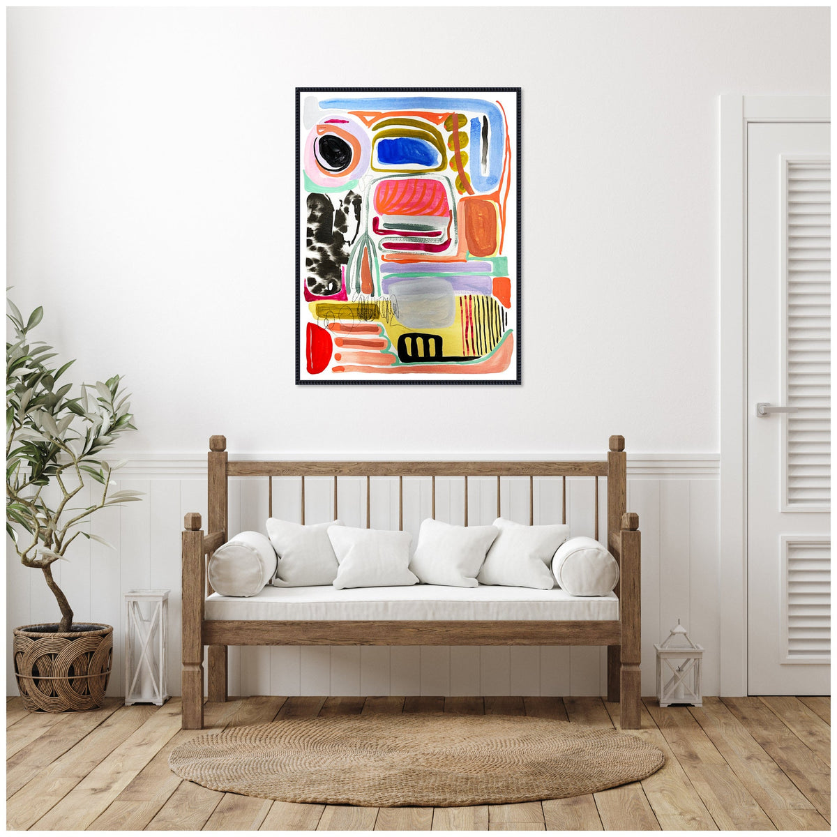 Sylvie Abstract 09 Framed Canvas by Emma Daisy