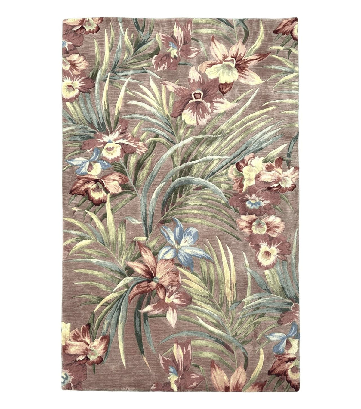 Hand Tufted Floral Rug 5x8, Light Rose Wool Carpet - Jewel Rugs
