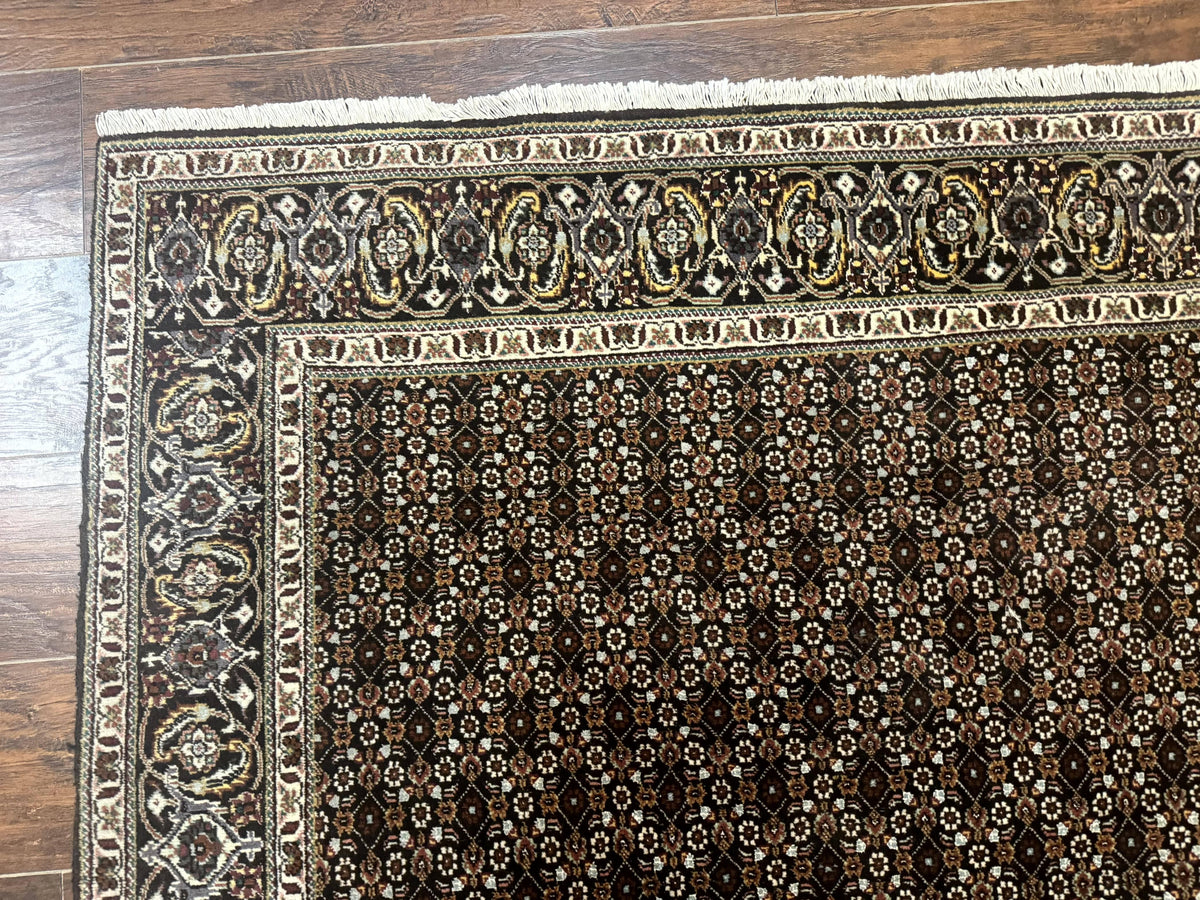 Persian Tabriz Rug 5x7, Black, Allover Pattern - Jewel Rugs, view 7