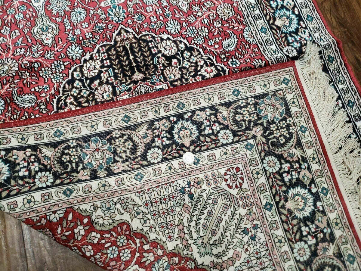 3' X 5' Vintage Fine Handmade India Oriental Kashmir Silk Rug 400 KPSI Wow - Jewel Rugs, view 11