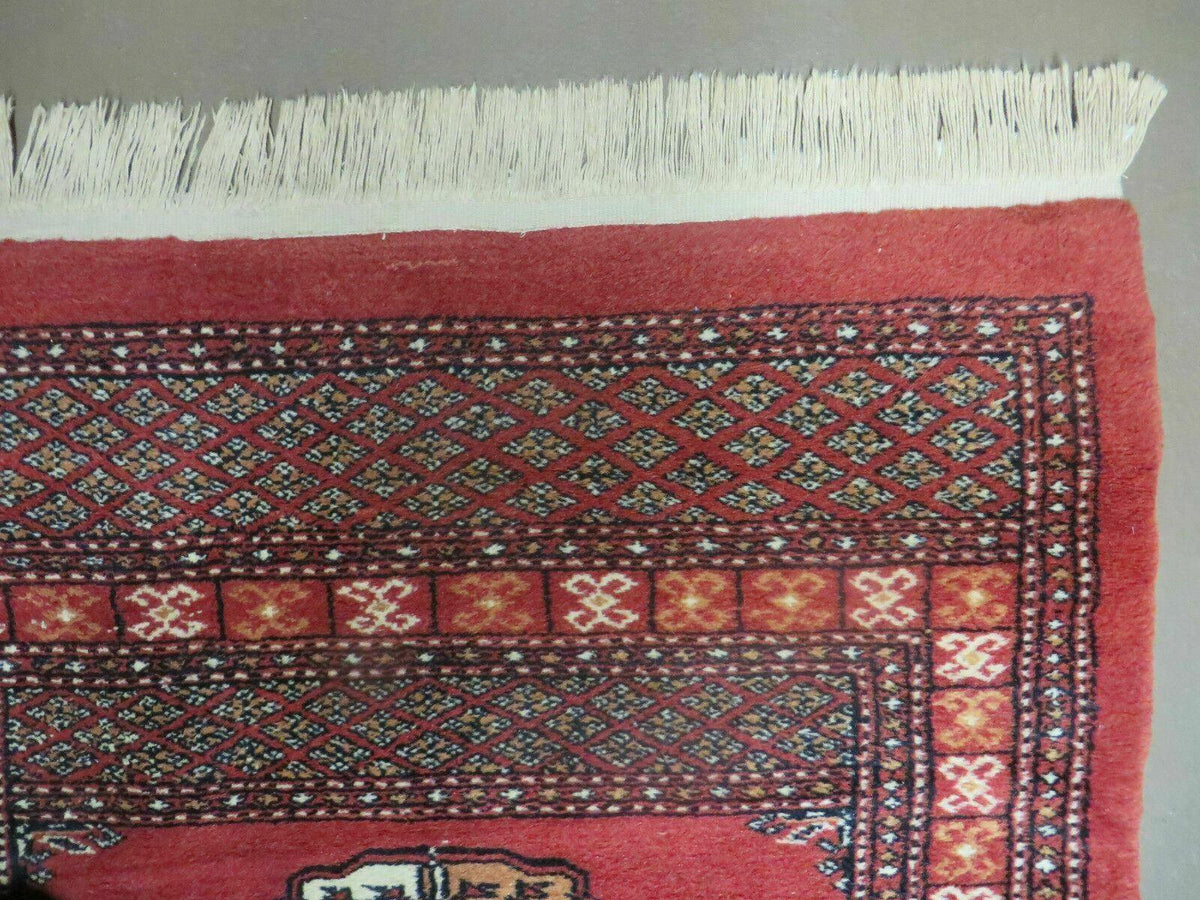 2' 8" X 10' Vintage Handmade Bokhara Turkoman Pakistani Wool Runner Rug Nice - Jewel Rugs, view 7
