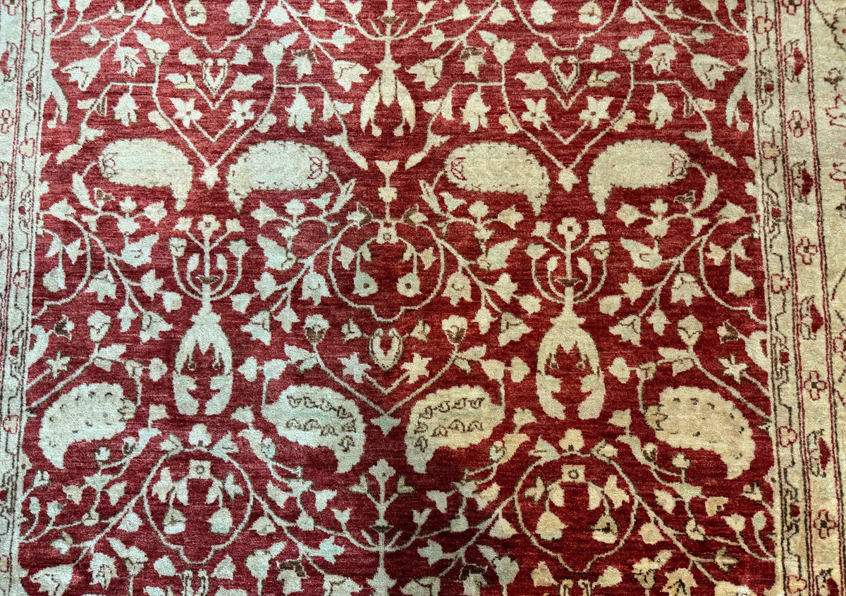 Pakistani Chobi Rug 8x10, Red, Handmade - Jewel Rugs, view 5