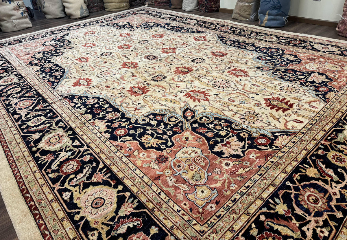 Large Palace Sized Rug 13x19, Stark Carpet, Traditional Wool Handmade Rug, Beige - Jewel Rugs, view 13