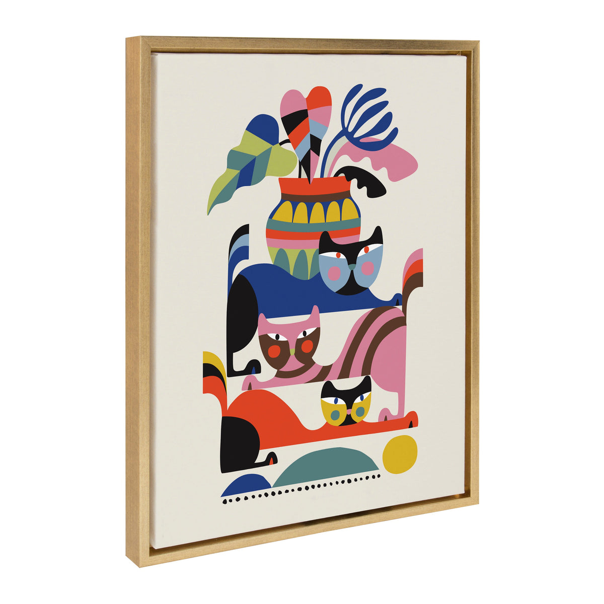 Sylvie 3 Cats Framed Canvas by Rachel Lee of My Dream Wall